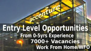 Accenture Entry Level Opportunities(0-5yrs) | 7000+ Vacancies | Work From Home/WFO