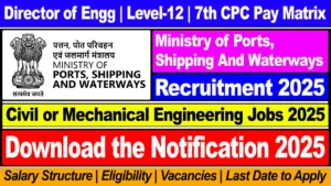 Ministry of Ports Shipping And Waterways Recruitment 2025: Check Vacancy, Post Name, Tenure, Experience And Other Details, Apply Soon