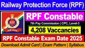 RPF Constable Exam Date 2025 Announced, Download Admit Card, Exam Pattern, Syllabus @ Rrbcdg.gov.in